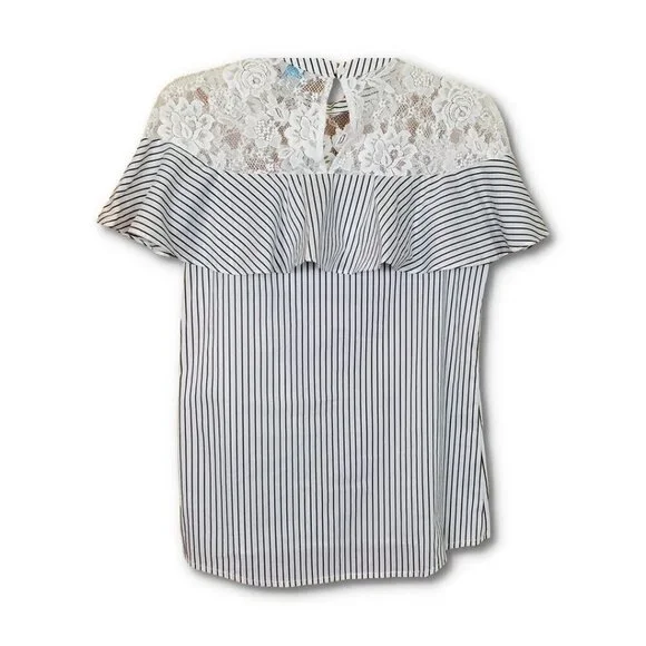 🚨084 Belle Sky Lace and Ruffled Top - Picture 10 of 10